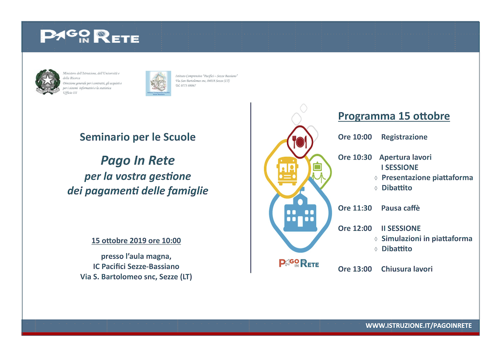 Agenda della giornata